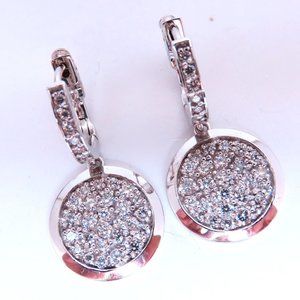 1.50ct natural diamonds dangle earrings 14kt circle dangles